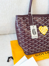 Load image into Gallery viewer, π NEW! 2025 GOYARD Anjou Canvas Leather Reversible Mini Tote Bag / Burgundy