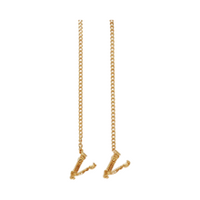 Load image into Gallery viewer, VERSACE Virtus Chain Drop Earrings in Gold