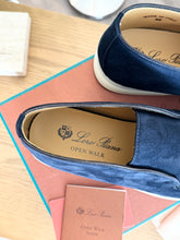 Load image into Gallery viewer, LORO PIANA Women’s Open Walk Suede Booties in Argo Blue Melane - EU38