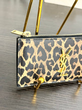 Load image into Gallery viewer, SAINT LAURENT Cassandre Zipped Fragments Credit Card Case in Leopard