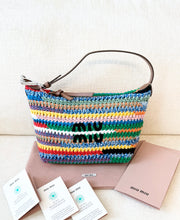 Load image into Gallery viewer, MIU MIU Multicolored Crochet Pouch Bag