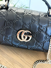Load image into Gallery viewer, GUCCI GG Milano Mini Leather Top Handle Bag in Black