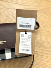 Load image into Gallery viewer, BURBERRY Calfskin House Check Tartan Mix Hampshire Crossbody Bag in Burgundy