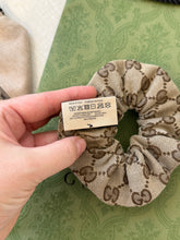 Load image into Gallery viewer, GUCCI Women GG Canvas Scrunchie with Logo Plaque - Brown / OS