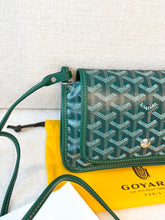 Load image into Gallery viewer, π NEW! 2025 GOYARD Plumet Pocket Canvas Leather Crossbody Bag / Green