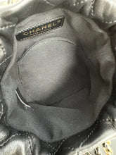 Load image into Gallery viewer, CHANEL 2021 Quilted Pearl Mini About Pearls Drawstring Bucket Bag in Black