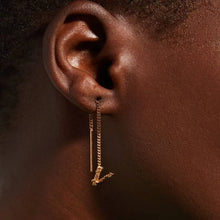 Load image into Gallery viewer, VERSACE Virtus Chain Drop Earrings in Gold