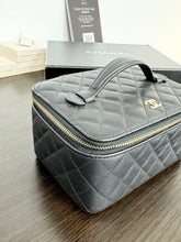 Load image into Gallery viewer, ▪️SOLD▪️CHANEL Caviar Quilted Jewelry Vanity Bag in Black Leather
