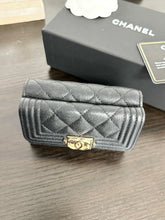 Load image into Gallery viewer, CHANEL Caviar Quilted Small Boy Flap Wallet in Black