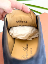 Load image into Gallery viewer, LORO PIANA Women’s Open Walk Suede Booties in Argo Blue Melane - EU38