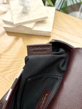 Load image into Gallery viewer, BURBERRY Calfskin House Check Tartan Mix Hampshire Crossbody Bag in Burgundy