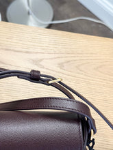 Load image into Gallery viewer, BURBERRY Calfskin House Check Tartan Mix Hampshire Crossbody Bag in Burgundy