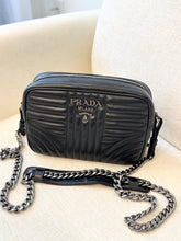 Load image into Gallery viewer, PRADA Diagramme Leather Small Camera Crossbody Bag - Black
