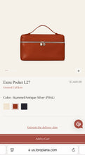 Load image into Gallery viewer, LORO PIANA Extra Pocket L27 Grained Calfskin Bag in  Kummel/Antique Silver