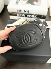 Load image into Gallery viewer, CHANEL 2021 Quilted Pearl Mini About Pearls Drawstring Bucket Bag in Black