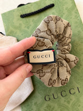 Load image into Gallery viewer, GUCCI Women GG Canvas Scrunchie with Logo Plaque - Brown / OS