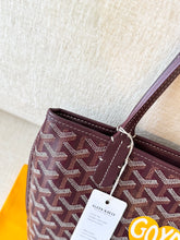 Load image into Gallery viewer, π NEW! 2025 GOYARD Anjou Canvas Leather Reversible Mini Tote Bag / Burgundy