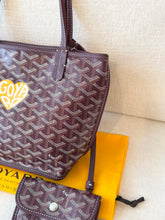 Load image into Gallery viewer, π NEW! 2025 GOYARD Anjou Canvas Leather Reversible Mini Tote Bag / Burgundy