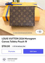 Load image into Gallery viewer, LOUIS VUITTON 2024 Monogram Canvas Toiletry Pouch 19