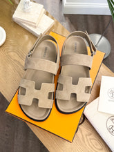 Load image into Gallery viewer, HERMES Genius Suede Goatskin Sandals in Beige Sable - EU37