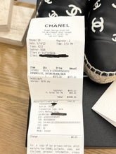 Load image into Gallery viewer, CHANEL 2023 Printed Crazy CC Logo Lambskin Espadrilles in Black/White - EU38