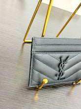 Load image into Gallery viewer, SAINT LAURENT Cassandre Matelasse Card Case in Grain De Poudre Embossed Leather