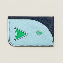 Load image into Gallery viewer, HERMES 2023 “Poisson” Card Holder in
Bleu Navy / Bleu Zéphyr / Vert Comics