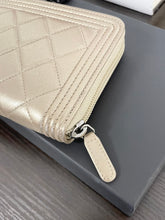 Load image into Gallery viewer, CHANEL Boy Medium Metallic Zipped Wallet in Gold