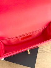 Load image into Gallery viewer, CHANEL Quilted Boy Patent Leather Old Medium Flap Bag in Neon Pink