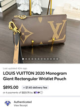 Load image into Gallery viewer, LOUIS VUITTON 2020 Monogram Giant Rectangular Wristlet Pouch