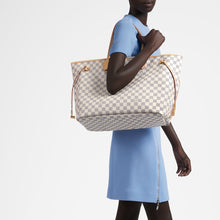 Load image into Gallery viewer, Louis Vuitton 2021 Neverfull GM Damier Azur Tote In Rose Ballerine