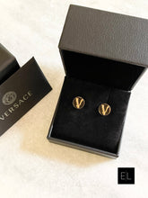 Load image into Gallery viewer, VERSACE Virtus Stud Earrings In Gold
