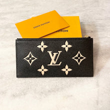 Load image into Gallery viewer, LOUIS VUITTON 2022 Monogram Empreinte Leather Zippy Coin Insert In Black/Beige