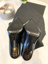 Load image into Gallery viewer, SAINT LAURENT Opyum Leather Pumps In Black/Gold Size EU 37.5