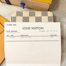 Load image into Gallery viewer, LOUIS VUITTON Damier Azur Zippy Coin Purse Padlock In Beige