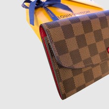 Load image into Gallery viewer, LOUIS VUITTON 2021 Damier Ebene Emilie Wallet In Rouge