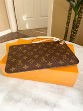Load image into Gallery viewer, Louis Vuitton 2022 Neverfull MM Monogram Wristlet Pouch in Cherry