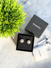 Load image into Gallery viewer, CHANEL Round Pearl Crystal CC Stud Earrings - Gold