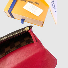 Load image into Gallery viewer, LOUIS VUITTON 2021 Damier Ebene Emilie Wallet In Rouge
