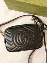 Load image into Gallery viewer, GUCCI GG Marmont Mini Crossbody Bag in Black