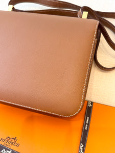 ✨TIMELESS✨Hermès Constance 24 Gold / Evercolor / Gold Hardware
