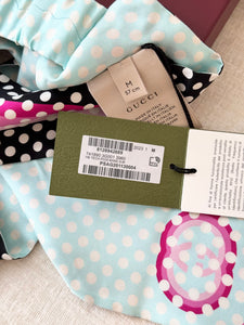 GUCCI Polka Dot Print Silk Headscarf / M no