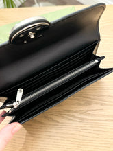 Load image into Gallery viewer, GUCCI Mini Joan Double Leather Bifold Long Wallet in Black
