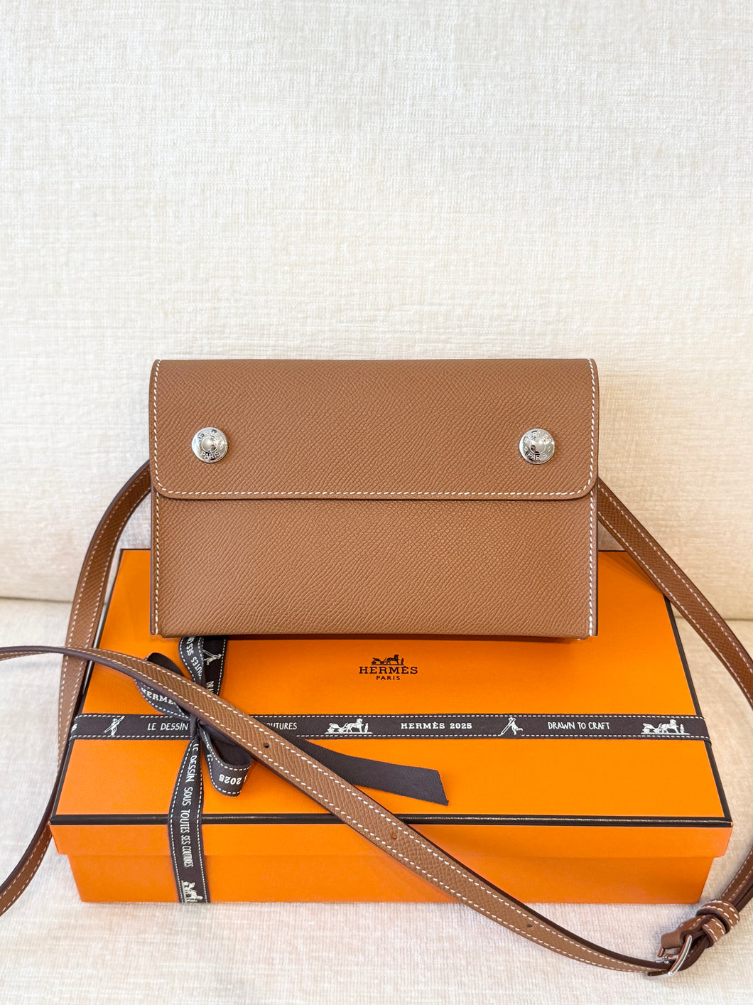 🤎NEW! Hermès Hermesnap Wallet / Gold / Epsom / Palladium Hardware