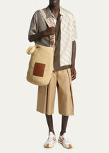 Load image into Gallery viewer, [SOLD] LOEWE Slit Large Raffia and Calfskin Tote Bag - Natural/Tan
