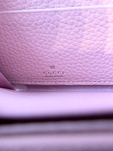 GUCCI Double G Zip Around Long Wallet with Bamboo / Pink