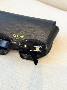 CELINE EYEWEAR Triomphe Cat-eye Acetate Sunglasses / Black