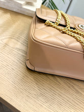 Load image into Gallery viewer, GUCCI Deco Logo-Embellished Quilted Leather Shoulder Bag in Beige
