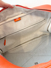 Load image into Gallery viewer, HERMES Clemence Leather Victoria 36 Bag / Orange Poppy / Palladium Hardware
