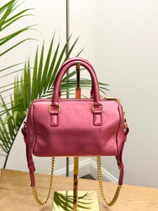 SAINT LAURENT Metallic Pink Mini Duffle Bag